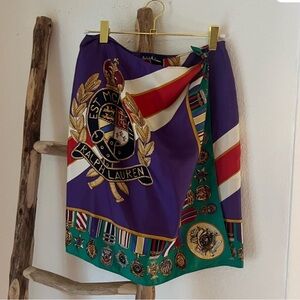 Ralph Lauren Asymmetrical Skirt in Purple and Green